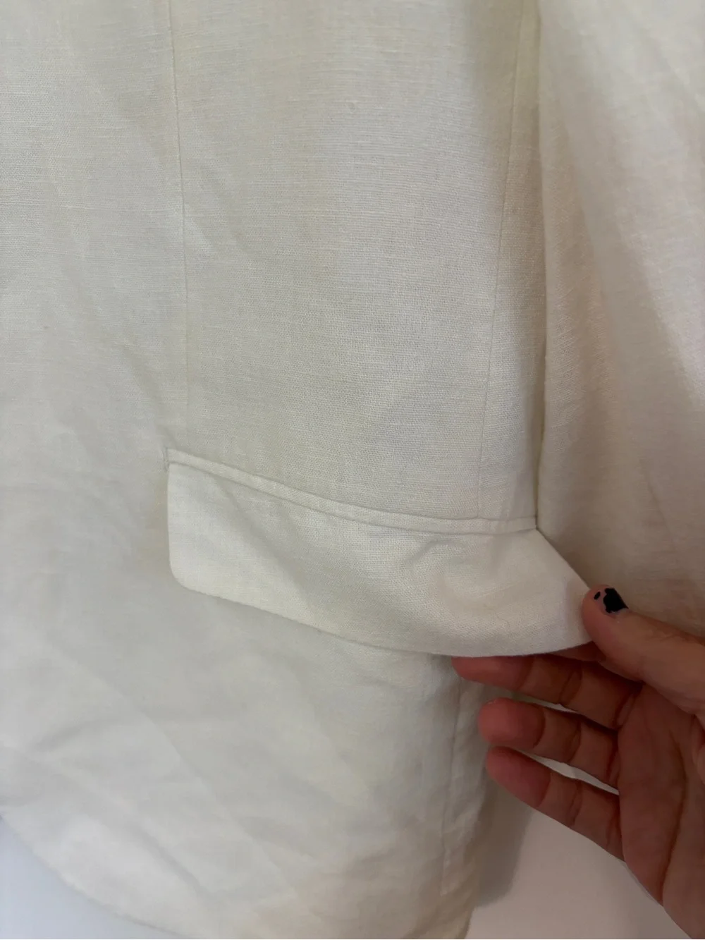 Perry Ellis Ivory White Linen Blazer Two-Button Slim Single Breast Euro Summer